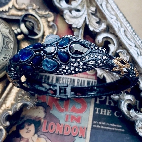 ALEXIS BITTAR • Jardin De Papillon Ruthenium Gold Snake Bracelet - Picture 16 of 16